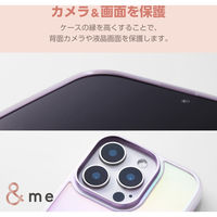 iPhone16 Pro ケース ハイブリッド 衝撃吸収 オーロラ ラベンダー PM-A24CHVCAPU エレコム 1個（直送品）