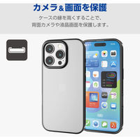 iPhone16 Pro ケース ソフト 衝撃吸収 薄型 メタリックブラック PM-A24CUCTMBK エレコム 1個（直送品）