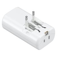 ヤザワコーポレーション 海外用マルチ変換プラグUSB付3.1A 白 HPM83AWH 1個（直送品）