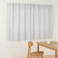 無印良品 再生ポリエステル使い ノンプリーツカーテン 幅１００×丈１３５ｃｍ用 グレーストライプ 1セット（1枚×2） 良品計画