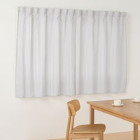 無印良品 再生ポリエステル使い ノンプリーツカーテン 幅１００×丈１０５ｃｍ用 グレーストライプ 1セット（1枚×2） 良品計画