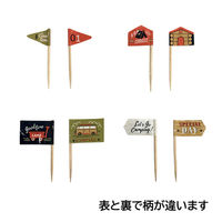 まるき お弁当ピック フラッグピック ミニ キャンプ柄 12本入