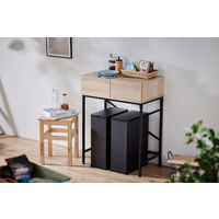 アイリスオーヤマ ゴミ箱上ラック　ナチュラル/ブラック GURー640L 　1セット（3台）