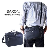 スワン SAXON 牛革ショルダーバッグL 5047 ブラック 1個（直送品）