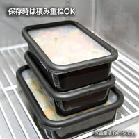 アドバンスドア 保存容器 M 0.76L 浅型 角型 琺瑯 抗菌 ブラック ADーM.BK 1個