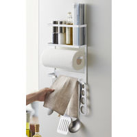 山崎実業 マグネット冷蔵庫サイドラック プレート tower ホワイト 2907 1個