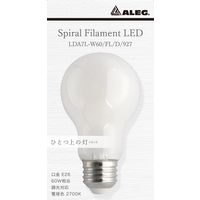 ブライトライト スパイラルフィラメントLEDランプA60 ホワイト 電球色 60W形 調光対応 LDA7L-W60/FL/D/927 1個