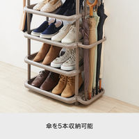 Like-it（ライクイット） シューズストレージワイド5段(10足) 傘立て付 アイボリー 4979625219271 1個