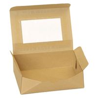 ノーブランド テイクアウト フードボックス 窓付き 茶 400枚セット 145×105mm FT20-0400-AS 1セット(400枚入)（直送品）