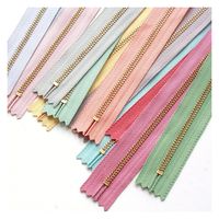 日本紐釦貿易 Y.K.K 玉付きファスナー ニュアンスカラー12色セット 14cm ゴールド 3G14-N12MIX 1袋