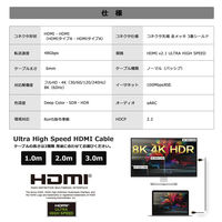 Vodaview Ultra High Speed HDMI cable v2.1　2m VSーHDMI020AAーUHーB 1本