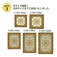 イケヒコ シャルマン 柄ボリュームラグ 3000×2000mm ブラウン 1270700063401 1枚（直送品）