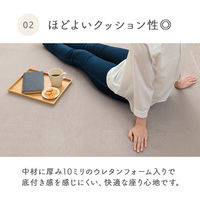 イケヒコ クルム 無地ラグ 1800×1800mm ローズ 1280830251203 1枚（直送品）