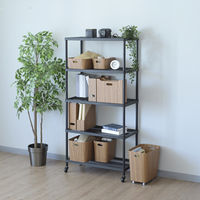 YAMAZEN 木目調 ファイルボックス 紙製 A4 ヨコ 取っ手付き 収納幅100mm NPF-1026(BR) 1個