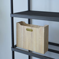 YAMAZEN 木目調 ファイルボックス 紙製 A4 ヨコ 取っ手付き 収納幅100mm NPF-1026(NA) 1セット(1個×3)