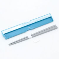 弁当小物 STOCK&LUNCH スリム箸箱セット HS-18 ブルー 00416927 1ケース(200個(5個×40))（直送品）