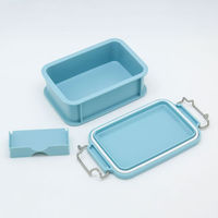 弁当容器 EARTHY コンテナランチボックス(仕切付) CNT-450 ミントグリーン 00417180 1ケース(30個(5個×6))（直送品）