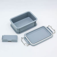 弁当容器 EARTHY コンテナランチボックス(仕切付) CNT-450 グレー 00417190 1ケース(30個(5個×6))（直送品）