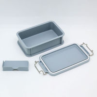 弁当容器 EARTHY コンテナランチボックス(仕切付) CNT-600 グレー 00417197 1ケース(30個(5個×6))（直送品）