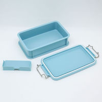 弁当容器 EARTHY コンテナランチボックス(仕切付) CNT-750 ミントグリーン 00417213 1ケース(30個(5個×6))（直送品）