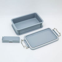 弁当容器 EARTHY コンテナランチボックス(仕切付) CNT-750 グレー 00417215 1ケース(30個(5個×6))（直送品）