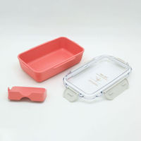 弁当容器 ひのきのぷら ランチボックス(仕切付) PCD-500 ピンク 00417244 1ケース(30個(5個×6))（直送品）