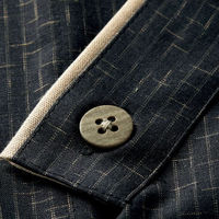 住商モンブラン 2-391_S 和風シャツ 兼用 7分袖 黒/ベージュ S 1点（直送品）