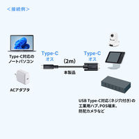 サンワサプライ USB20Gbps TypeーCケーブル（デュアルスクリューロック・240W）  1本