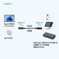 サンワサプライ USB20Gbps TypeーCケーブル（シングルスクリューロック・240W）  1本