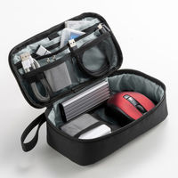 サンワサプライ トラベル小物ポーチ（W215×D115×H65mm・ブラック） INーAD12BK 1個