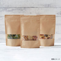 生産日本社 チャック付き袋 ラミジップ クラフト窓付き KRC-14 43536 1ケース(800個(50個×16))（直送品）