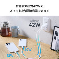USB充電器 タイプC PD 45W USB-C×1 USB-A×1 コンパクト 白 EC-AC11045WH エレコム 1個