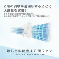 音光 ダブルブレード ハンディファン ネイビー NKD-FDF25Y-NV 1個