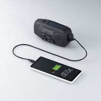 ヤザワコーポレーション ラジオ付き手回し充電ライト BS803BK 1個