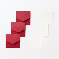 無印良品 ミニメッセージカードセット エンジ 封筒 カード 各３枚 1セット（1袋×2） 良品計画