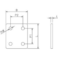 浅野金属工業 アイプレート用裏板/8 AK16063 1個（直送品）