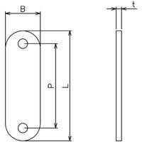 浅野金属工業 パッドアイ用裏板/8 AK16082 1個（直送品）