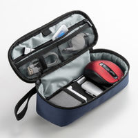 サンワサプライ  トラベル小物ポーチ（W245×D100×H65mm・ネイビー） IN-AD13NV（直送品）