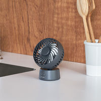 ライフオンプロダクツ ラウンドミニデスクファン 首振り機能付 ダークグレー PBAF005-DG 1台