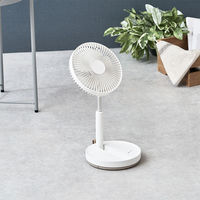 ライフオンプロダクツ 折りたたみコードレスリビングファン 首振り機能付 ホワイト LCAF031-WH 1台