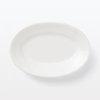 無印良品 磁器 リムオーバル皿 小 白 約１９×１３ｃｍ 1セット（1枚×2） 良品計画