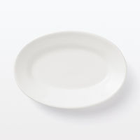 無印良品 磁器 リムオーバル皿 中 白 約２４×１６ｃｍ 1セット（1枚×2） 良品計画