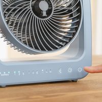 トップランド コードレスミストファン 羽根径14cm 風量4段階 3Way電源 ブルーグレー SF-DFM10BG 1台