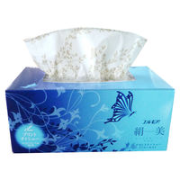 ティッシュペーパー エルモア 絹美 スタイリッシュブルー 200組 1セット（1個×10）カミ商事