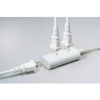 朝日電器 延長コード 電源タップ 2ピン 3個口/1m 雷ガード ほこり防止シャッター WBT-N3010SB(W) 1個