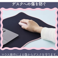 デスクマット マウス対応 ウェーブデザイン 大型 マウスパッド ズレにくい ネイビー MP-UKDM01NV エレコム 1個（直送品）