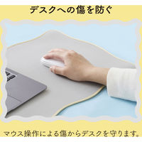 デスクマット マウス対応 ウェーブデザイン 大型 マウスパッド ズレにくい グレー MP-UKDM01GY エレコム 1個（直送品）