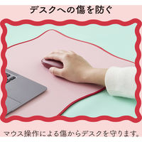 デスクマット マウス対応 ウェーブデザイン 大型 マウスパッド ズレにくい ピンク MP-UKDM01PN エレコム 1個（直送品）