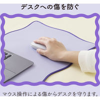 デスクマット マウス対応 ウェーブデザイン 大型 マウスパッド ズレにくい パープル MP-UKDM01PU エレコム 1個（直送品）