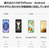 ワイヤレス充電器 Qi認証 12W/10W/7.5W/5W 卓上 充電器 薄型 ネイビー W-QA28NV エレコム 1個（直送品）